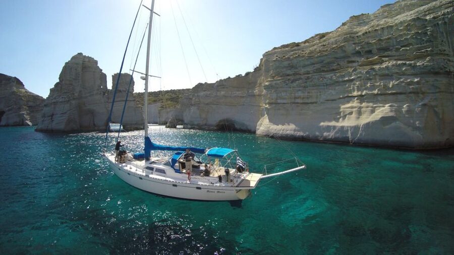 Adamas: Kleftiko Sailing Day Trip with Snorkeling and Lunch - Kalogries breakfast beach: a swim stop before the main show