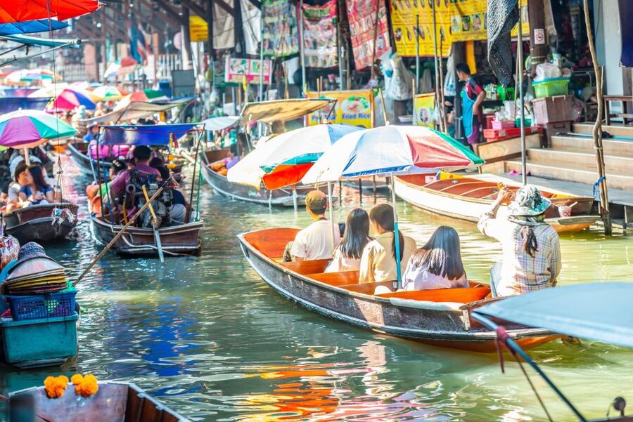 Bangkok: Damnoen Saduak, Train Market & Mahanakhon Day Trip - Damnoen Saduak Floating Market: canals, long-tail boating, and food you can actually taste