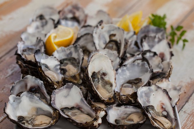 Bruny Island Traveller - Gourmet Tasting and Sightseeing Day Trip from Hobart - Adventure Bay lunch: oysters plus a proper meal break