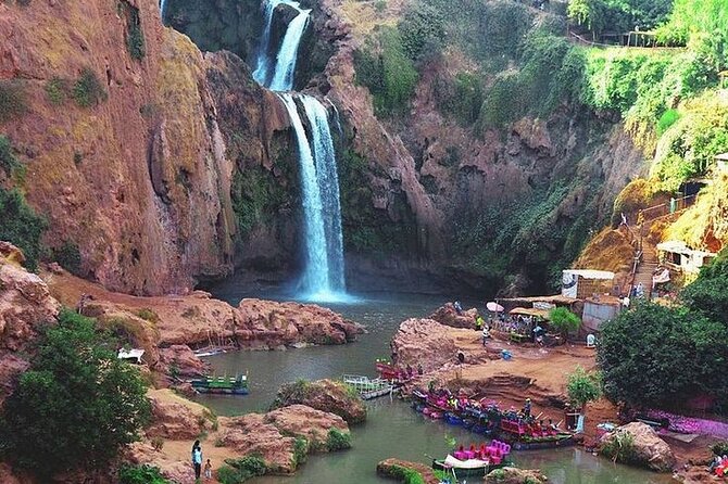 Day trip to OUZOUD waterfall with guide&boat ride from Marrakech - Boat ride across the river: the best angle for waterfall views