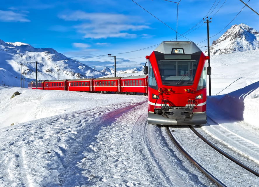 From Milan: Bernina Train, Swiss Alps & St. Moritz Day Trip - The Bernina ride from St. Moritz toward Tirano: glaciers and passes without hiking