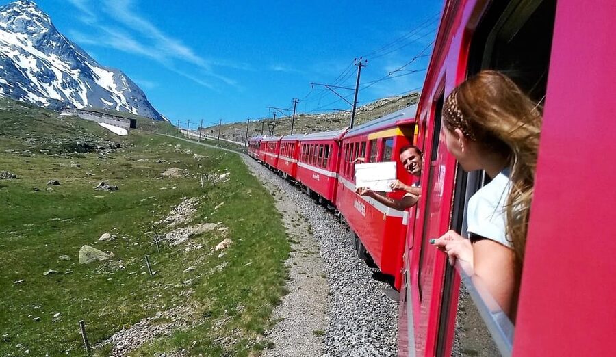 From Milan: Bernina Train, Swiss Alps & St. Moritz Day Trip - The Bernina Red Train: the star of your day