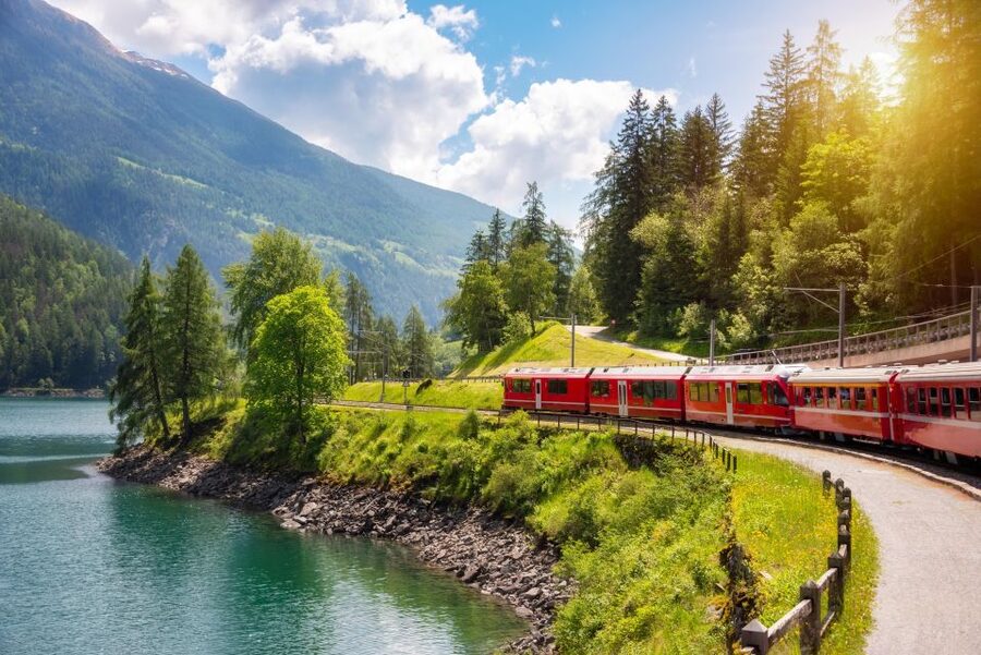 From Milan: St Moritz & Alps Day Trip with Bernina Red Train - St. Moritz on foot: old-world polish and a glacial lake walk