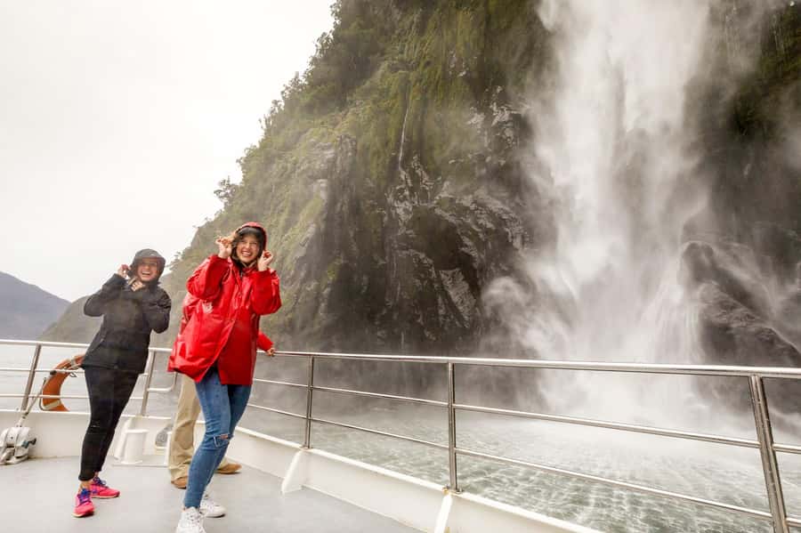From Queenstown: Milford Sound Day Trip on Premium Coach - What You’ll See on the Water: Mitre Peak, Stirling Falls, Bowen Falls, and Wildlife