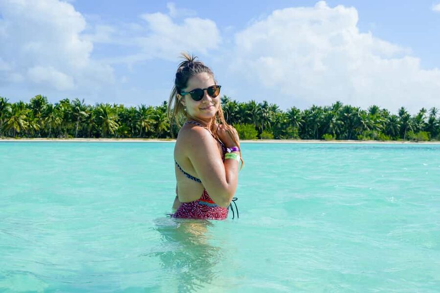From Santo Domingo: Saona Island Day Trip w/ Lunch & Drinks - The Blue Lagoon Stop: Shallow, Bright, and Made for Easy Swimming
