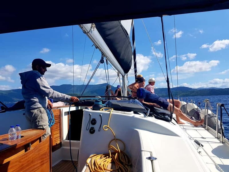 From Skiathos Marina: Yacht Sailing Day Trip with Lunch - First swim stop: Lararia or Tsougria Bay