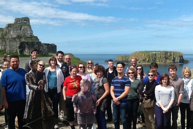 Game of Thrones and Giant's Causeway Full-Day Tour from Belfast - Portaneevy viewpoint: the Carrick-a-Rede ropebridge angle