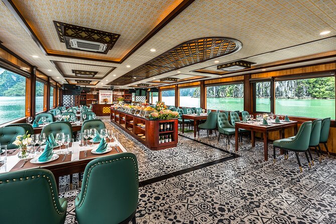 Halong bay 5star Cruise Day Trip: Buffet lunch & Limousine bus - Titop Island Views and the Sunset Party Return