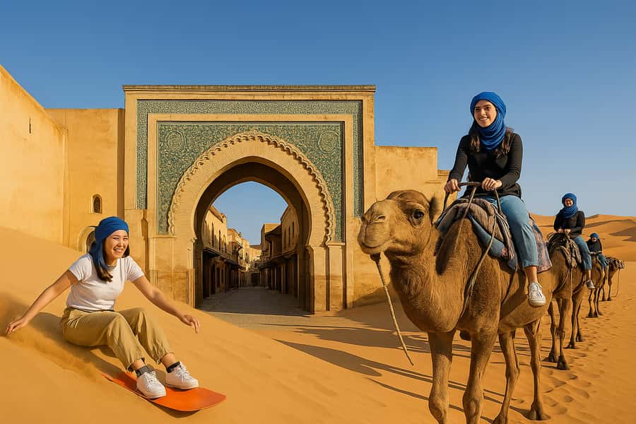 Marrakech: 3-Day Trip to Fez with Sandboarding & Camel Ride - The route: Marrakech to Merzouga and on toward Fez