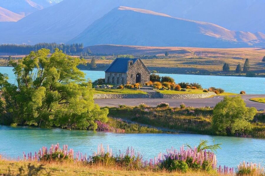 Mount Cook & Lake Tekapo Day Tour from Christchurch - Lake Tekapo: turquoise color, Good Shepherd photos, and the sheepdog statue
