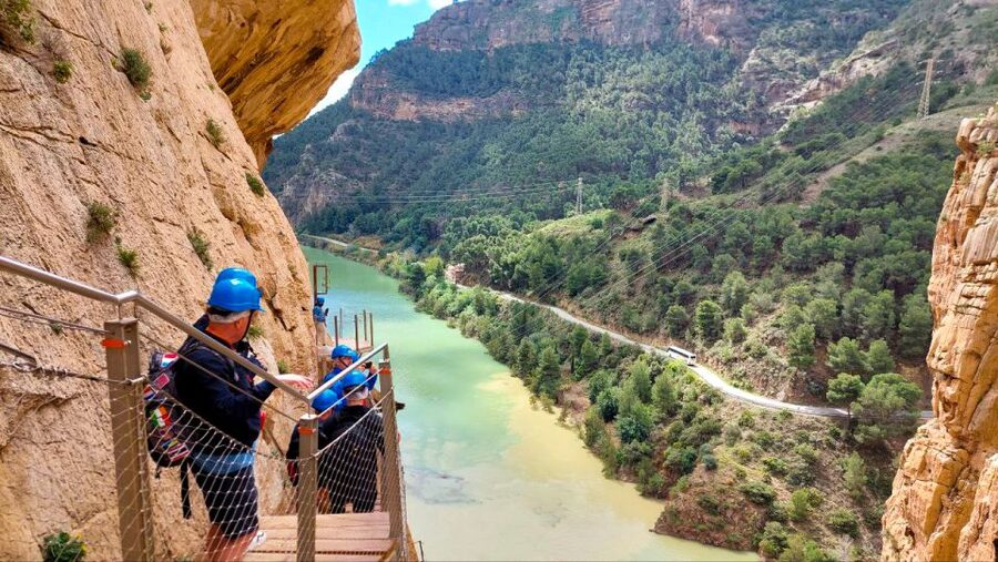 Nerja, Torrox, or Torre del Mar: Caminito del Rey Day Trip - Entering Caminito: helmet, tunnel start, and your first big look