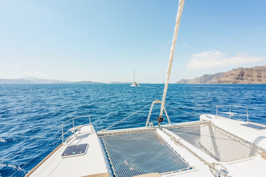 Santorini: Luxury Catamaran Day Trip with Meal and Open Bar - Hotel pickup to the marina: the easiest way to start this day