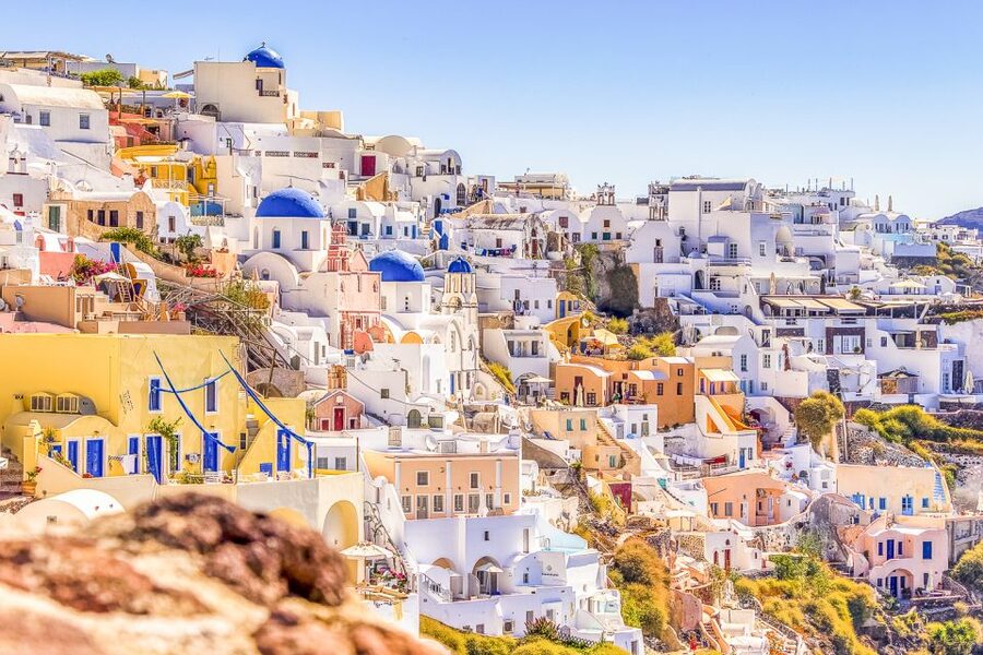 Santorini: Top Sights Day Trip, Wine Tasting, & Oia Sunset - Emporio and the Venetian fortress walk