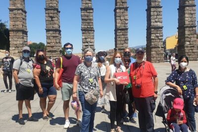 Segovia and Avila Day trip from Madrid with Gourmet Lunch - Segovia’s Roman Aqueduct and the Cathedral outside, on purpose