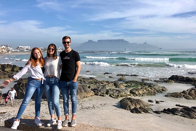 Wildlife Safari, Olive, Beer/Wine Tasting Day Tour from Cape Town - Bloubergstrand: Table Mountain views and a quick coastal vibe check